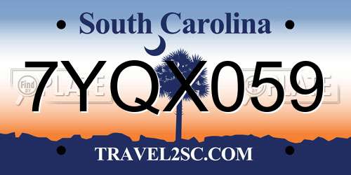 7YQX059 South Carolina License Plate