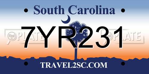 7YR231 South Carolina License Plate