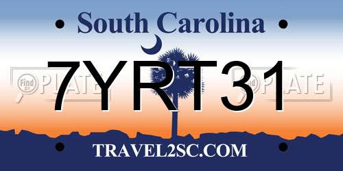 7YRT31 South Carolina License Plate