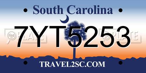 7YT5253 South Carolina License Plate