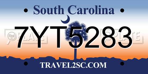 7YT5283 South Carolina License Plate