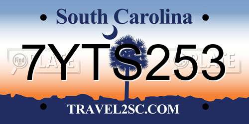 7YTS253 South Carolina License Plate