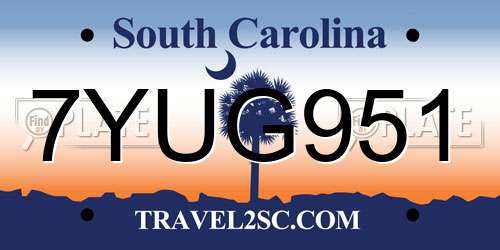 7YUG951 South Carolina License Plate