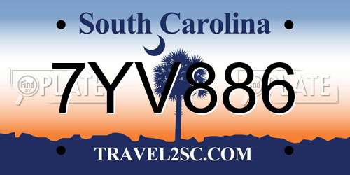 7YV886 South Carolina License Plate