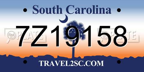 7Z19158 South Carolina License Plate