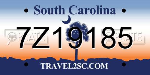 7Z19185 South Carolina License Plate