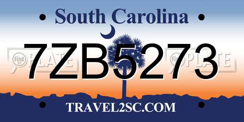 7ZB5273 South Carolina License Plate