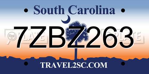 7ZBZ263 South Carolina License Plate
