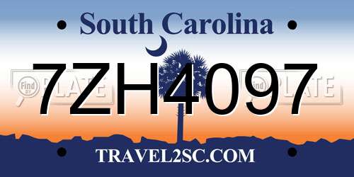 7ZH4097 South Carolina License Plate