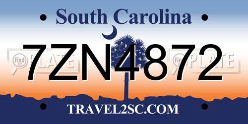 7ZN4872 South Carolina License Plate