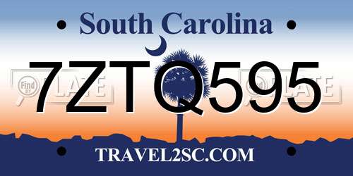 7ZTQ595 South Carolina License Plate