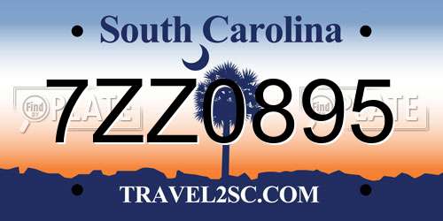 7ZZ0895 South Carolina License Plate