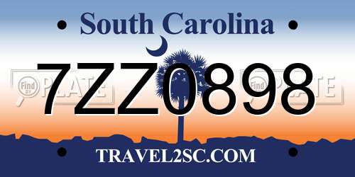 7ZZ0898 South Carolina License Plate