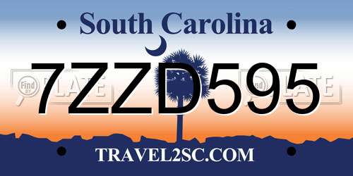 7ZZD595 South Carolina License Plate
