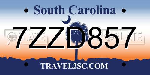 7ZZD857 South Carolina License Plate