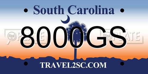 8000GS South Carolina License Plate