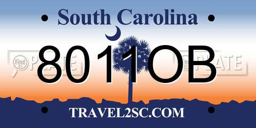 8011OB South Carolina License Plate