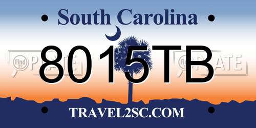 8015TB South Carolina License Plate