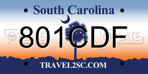 801CDF South Carolina License Plate