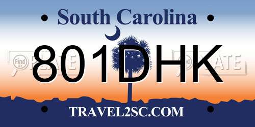 801DHK South Carolina License Plate