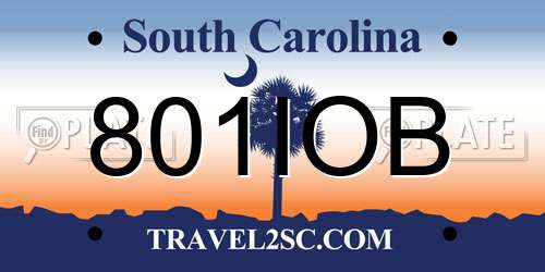801IOB South Carolina License Plate