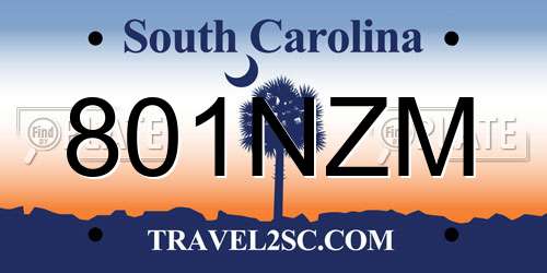 801NZM South Carolina License Plate