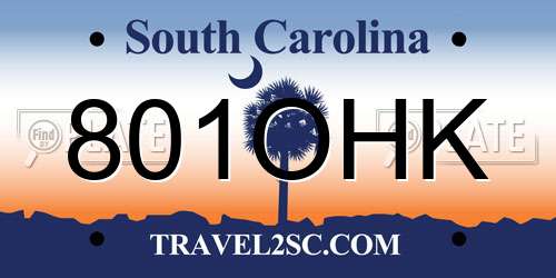 801OHK South Carolina License Plate