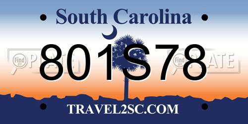 801S78 South Carolina License Plate