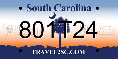 801T24 South Carolina License Plate