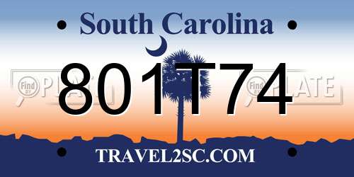 801T74 South Carolina License Plate