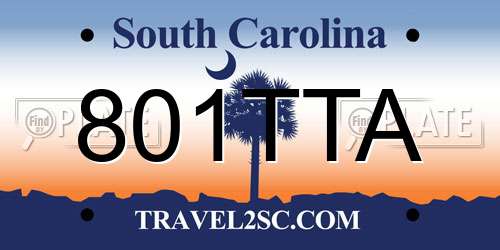 801TTA South Carolina License Plate