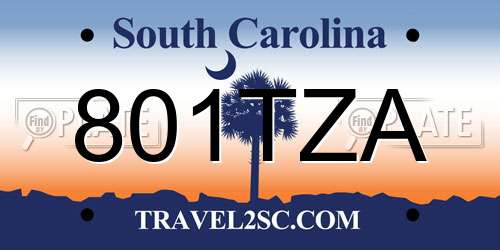801TZA South Carolina License Plate