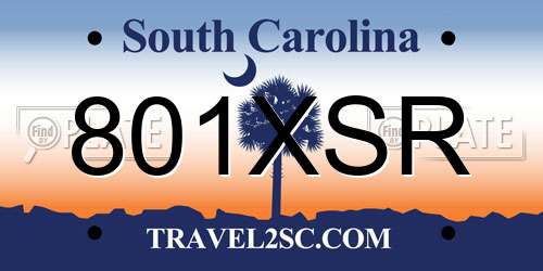 801XSR South Carolina License Plate