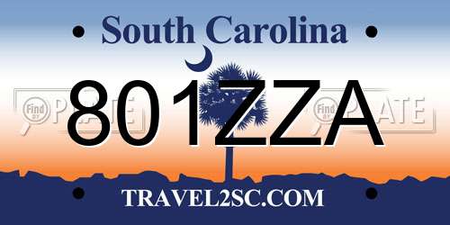 801ZZA South Carolina License Plate