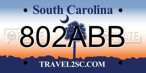 802ABB South Carolina License Plate