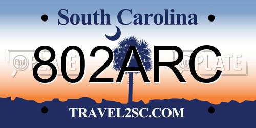 802ARC South Carolina License Plate