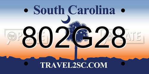 802G28 South Carolina License Plate