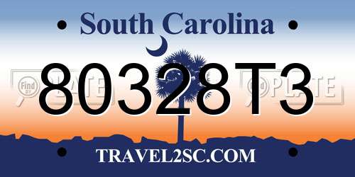 80328T3 South Carolina License Plate