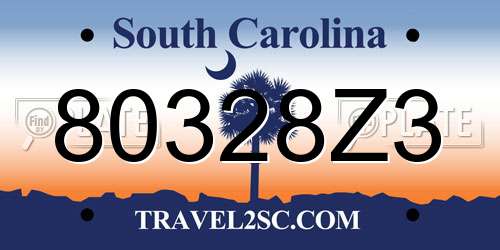 80328Z3 South Carolina License Plate