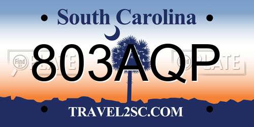 803AQP South Carolina License Plate