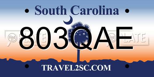 803QAE South Carolina License Plate