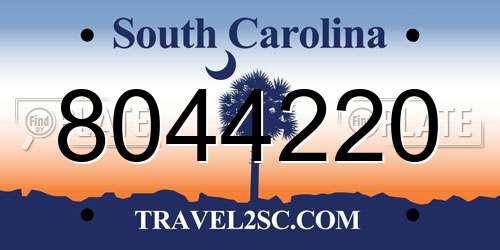 8044220 South Carolina License Plate