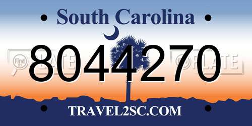8044270 South Carolina License Plate