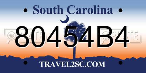 80454B4 South Carolina License Plate