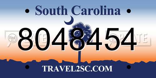 8048454 South Carolina License Plate