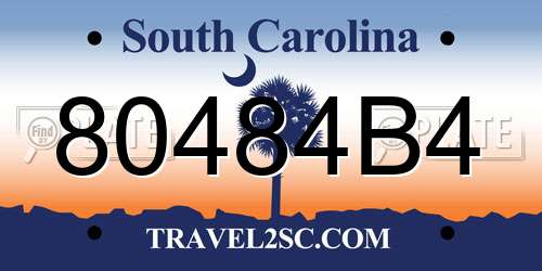 80484B4 South Carolina License Plate