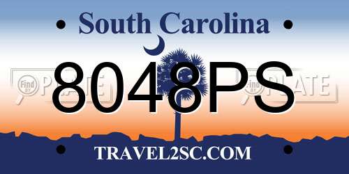8048PS South Carolina License Plate