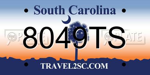 8049TS South Carolina License Plate
