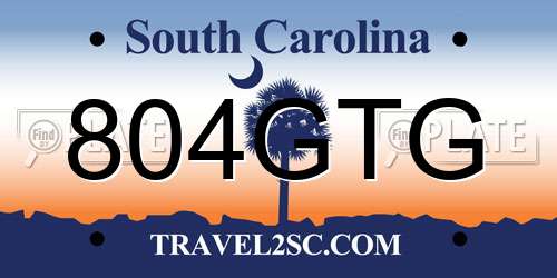 804GTG South Carolina License Plate