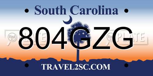 804GZG South Carolina License Plate